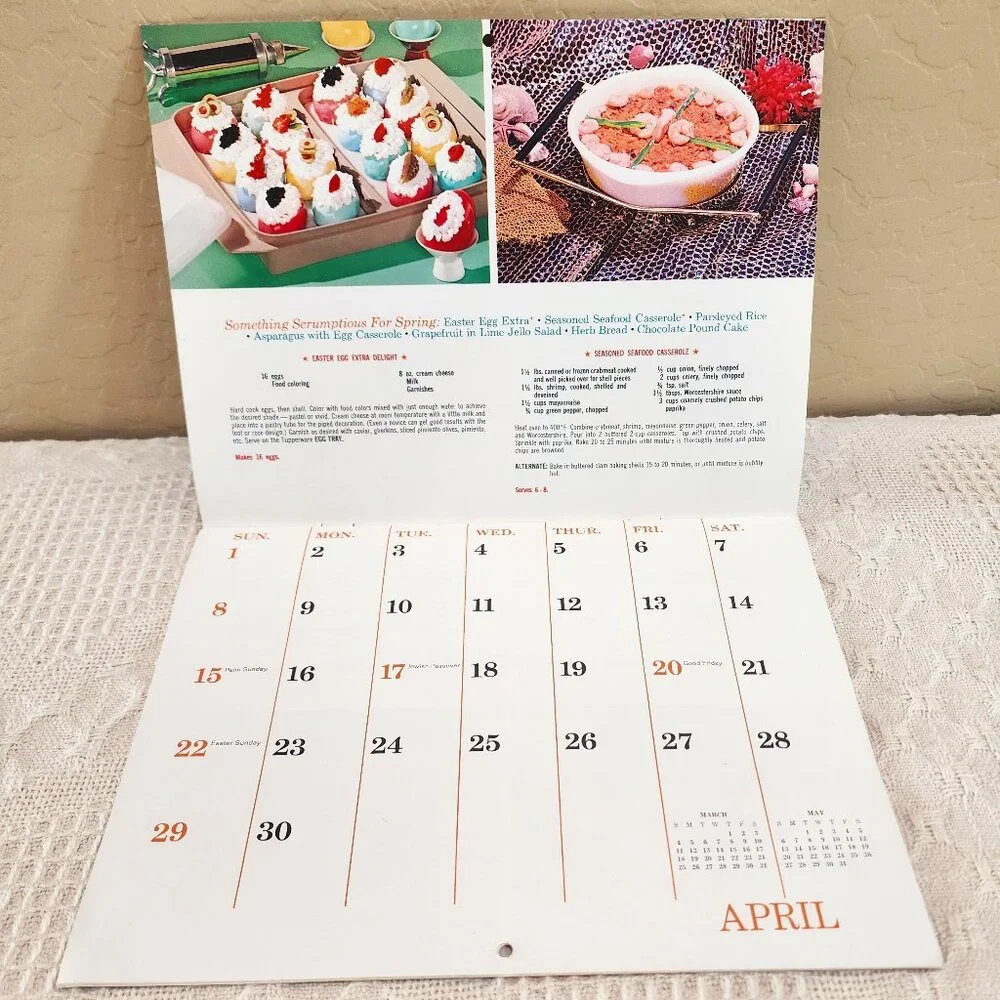 1973 MCM Vintage Unused Tupperware Calendar + Mailing Envelope and Letter NOS